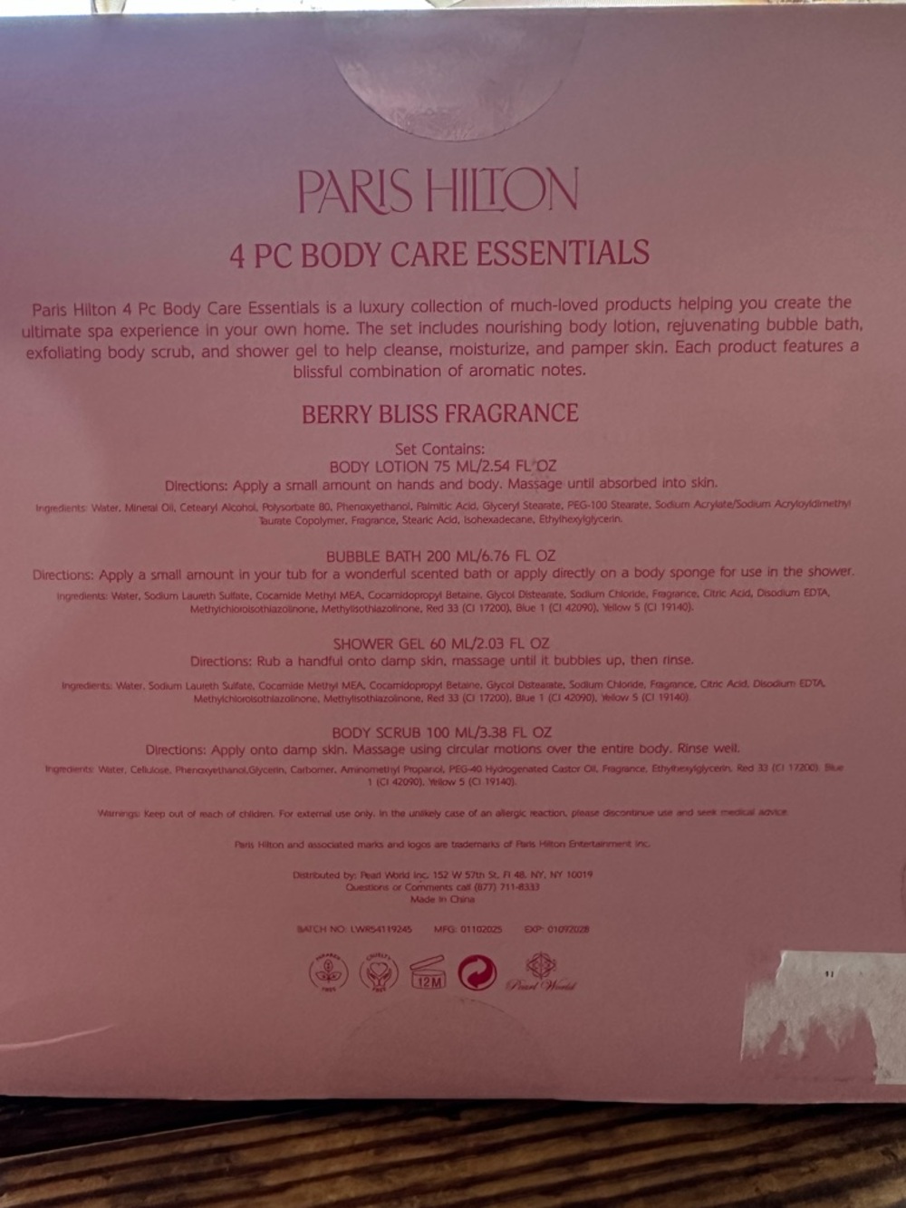 Paris Hilton Berry Bliss 4-Piece Body Care Essentials Set - Picture 5 of 5